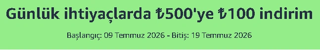 Günlük ihtiyaçlarda ₺500'ye ₺100 indirim